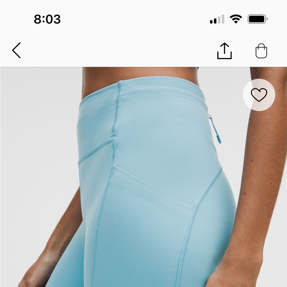 Lululemon Swift Speed High-Rise Short 6” in the color Washed Blue - Picture 4 of 6